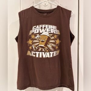Teefury Gallery ‘Caffeine Powers Activate!’ sleeveless tee